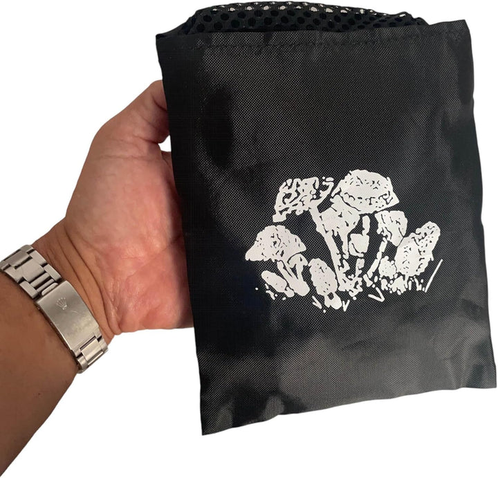 Pilz- und Fruchtsammeltasche mit Messer – Tasche mit Sporenfreisetzendem Netz, Grösse 42 x 36 cm, Fa