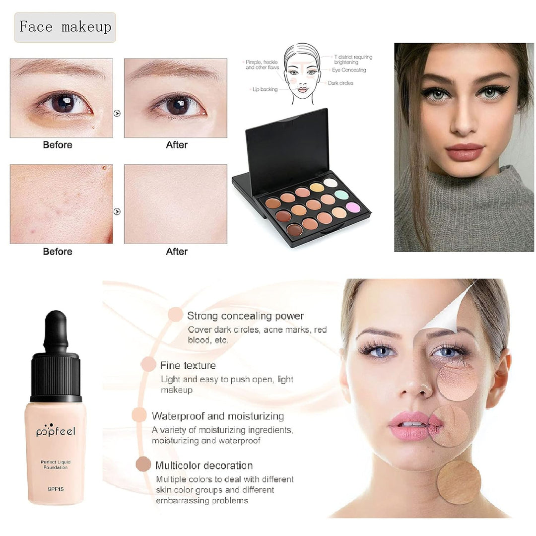 25St Schminkkasten Make-Up Set, Professionelles Kosmetische Schmink Set mit Lidschatten Lippengloss