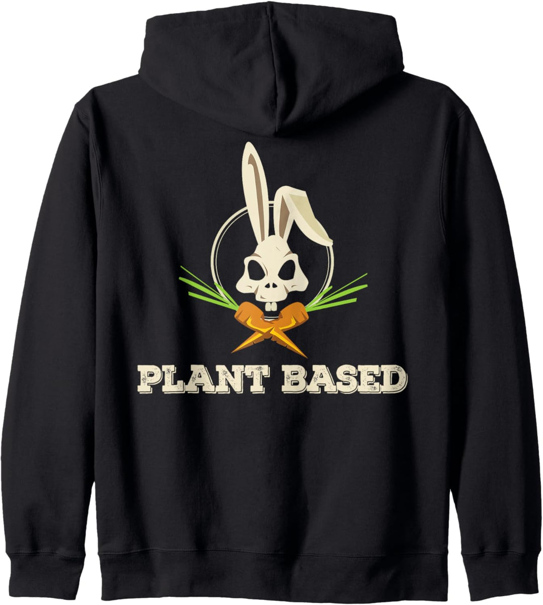Cooles Vegan Vegetarier Plant Based Hasen Totenkopf Rohkost Kapuzenjacke