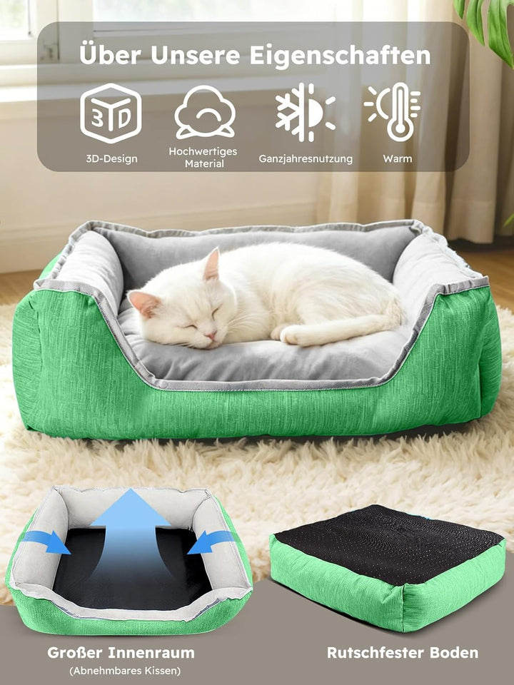 PETCUTE Hundebett Katzenbett Waschbar Orthopädisches Hundebetten Hundekissen Flauschig Katzenkorb fü