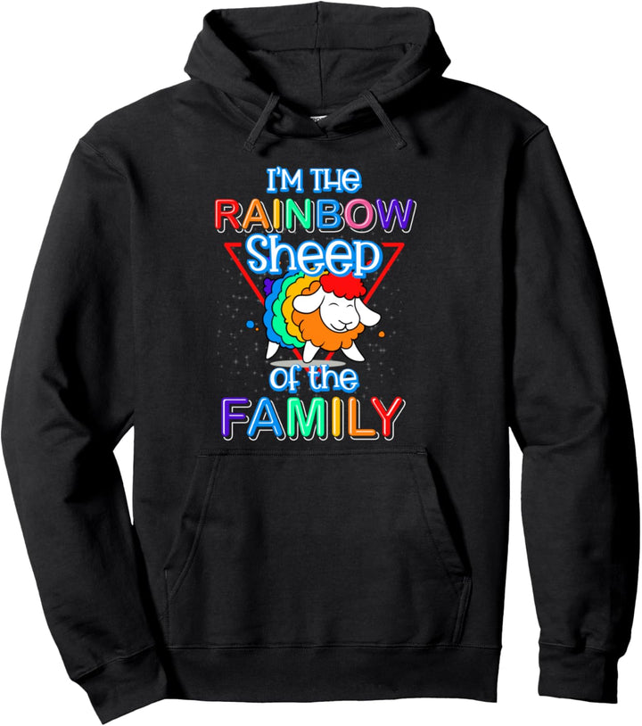 Ich bin das schwule Regenbogenschaf der Familie Gay Pride Pullover Hoodie