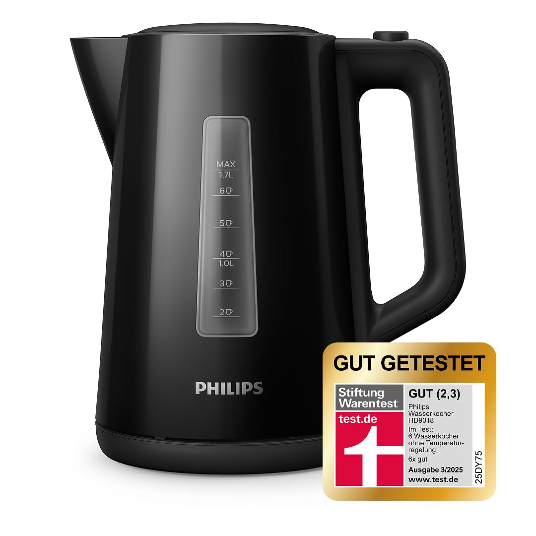Philips Wasserkocher – 1.7 L Fassungsvermögen mit Kontrollanzeige, Pirouettenbasis, 2200 Watt, 16 x