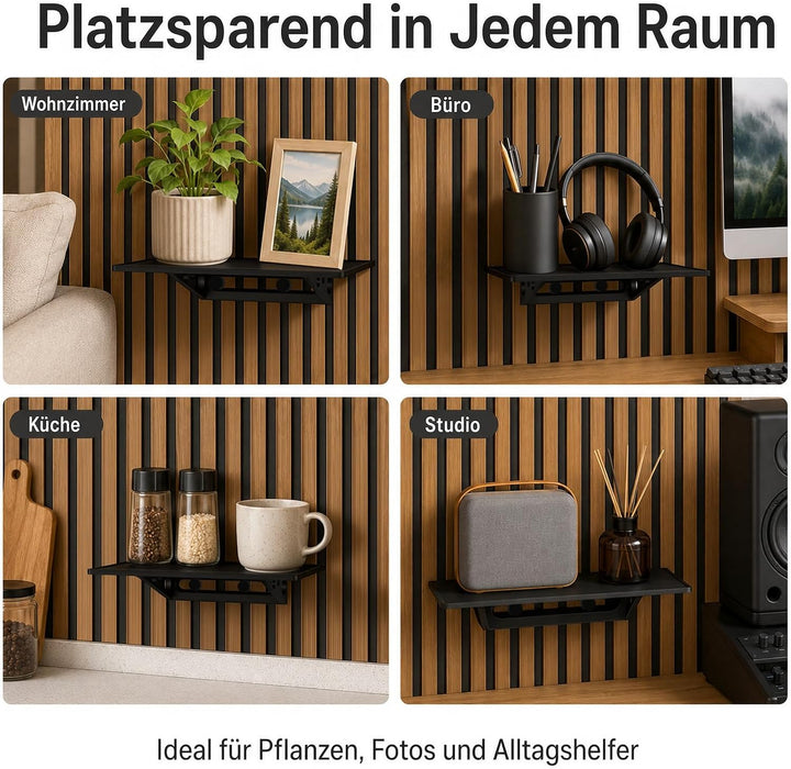 2er Set Regal für Akustikpaneele Ohne Bohren Wandpaneele 20x10cm | Zubehör Akustikpaneele für Vertik