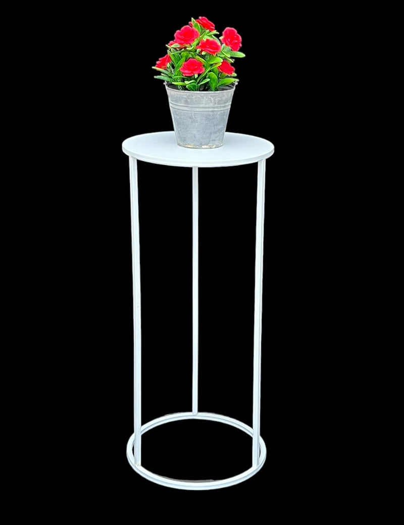 DanDiBo Blumenhocker Metall Weiss Rund Blumenständer Beistelltisch 96483 Blumensäule Modern Pflanzen