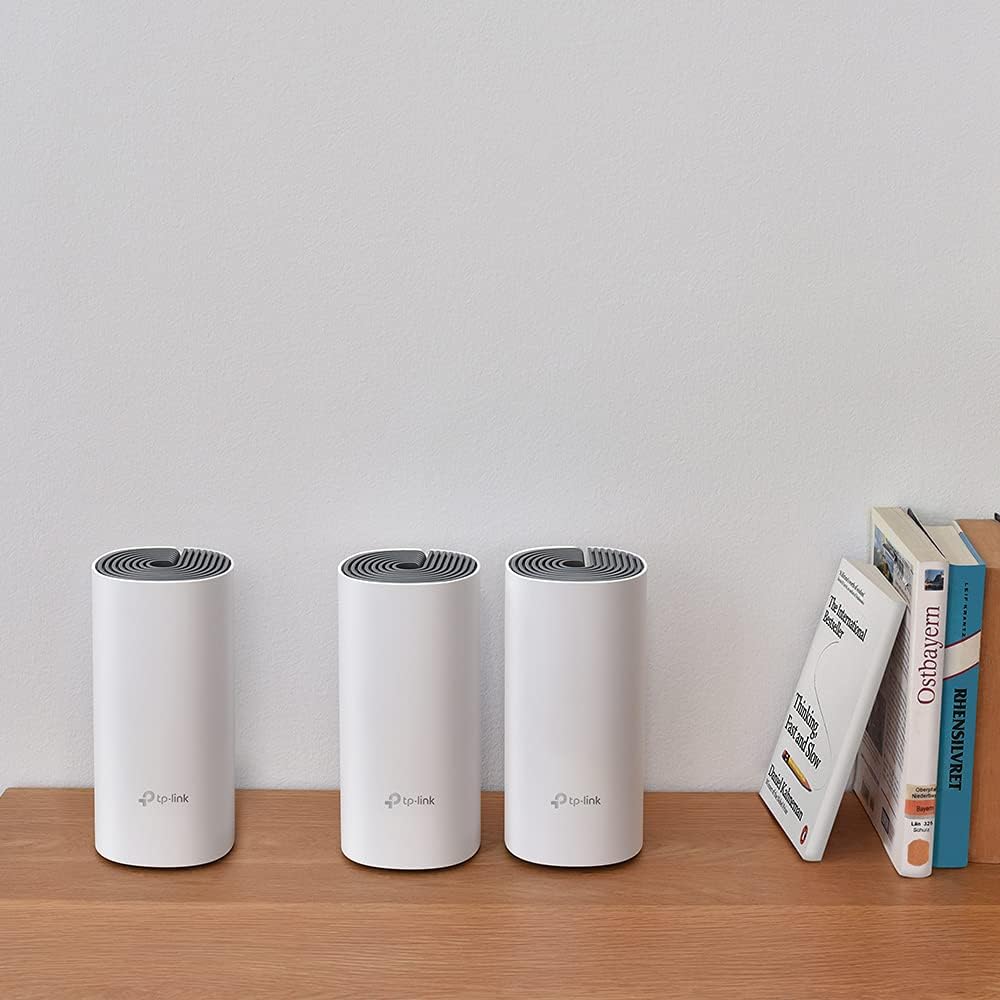 TP-Link Deco E4 Mesh WLAN Set (3er Pack), AC1200 Dual Band Router & Repeater (Reichweite bis zu 370m