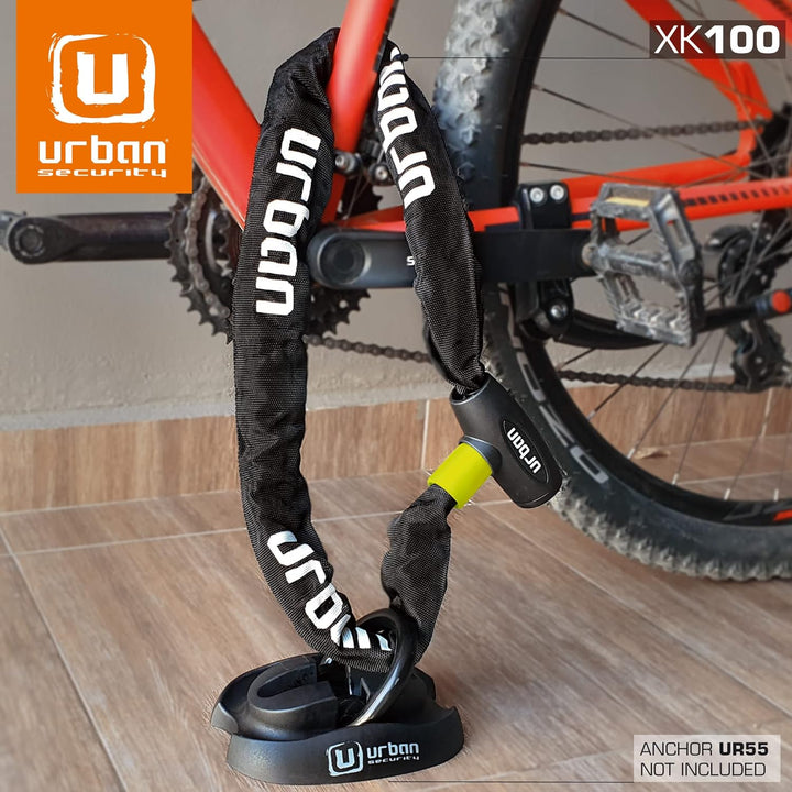 URBAN XK170 Anti-Diebstahl Kette Vorhängeschloss Gehärteter Stahl Scooter und Fahrrad, leicht 170 cm