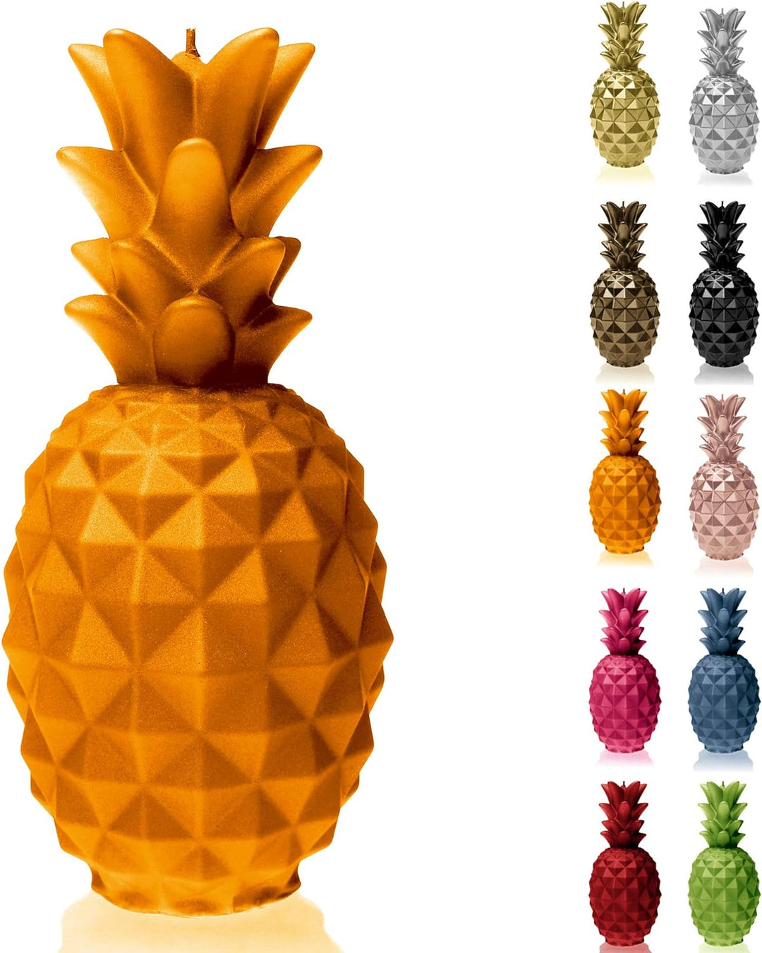 Candellana Ananas Paraffinkerze 100x100x210 mm - Orange Kerze Dekorativ - Kerzen Aesthetic 3D - Cand