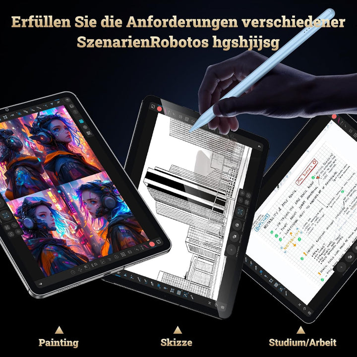 BAZO Stift für iPad Apple - 2018-2024 Pencil 2.Generation Schnellladeleistung Palm Rejection Neigung
