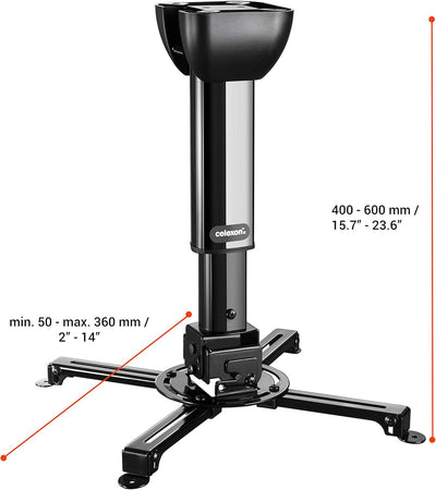 celexon neigbare Beamer-Deckenhalterung schwarz Multicel 4060Pro - 40-60cm Deckenabstand - bis 15kg