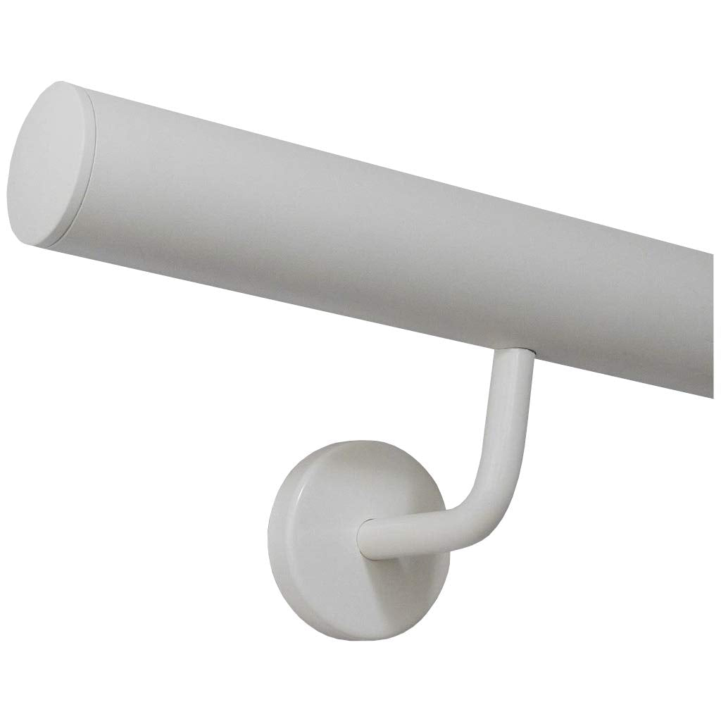 TIBU Handlauf Edelstahl weiss pulverbeschichtet 42,4 mm Geländer innen aussen wetterfest, Länge 160