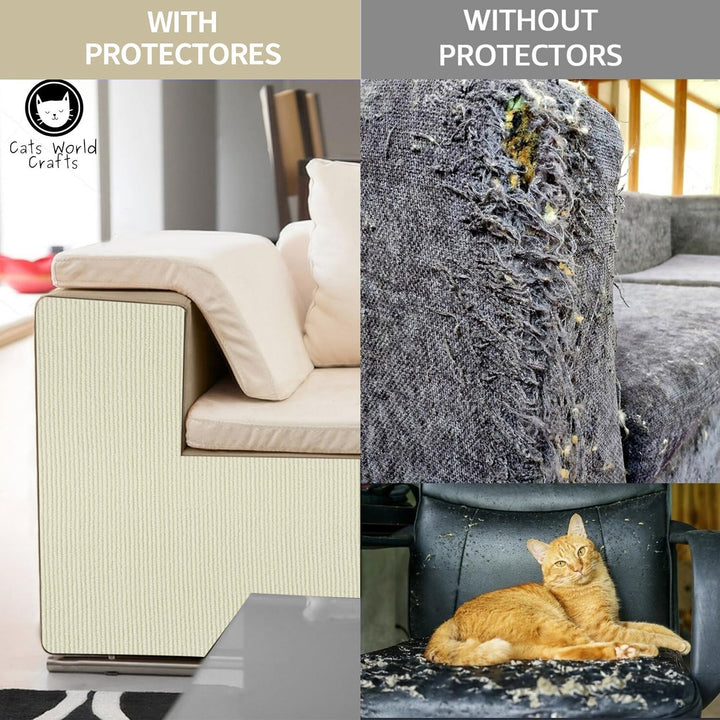 Kratzmatte Selbstklebend für Katzen - Kratzfestes Sofa, Wiederverwendbar Kratzteppich für Wand, DIY