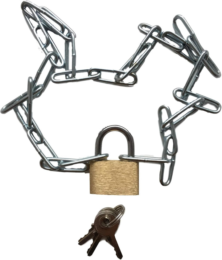 Stahlkette mit Vorhängeschloss Set – Robuste Kette mit Schloss + 3x Schlüssel – Länge wählbar 50 75