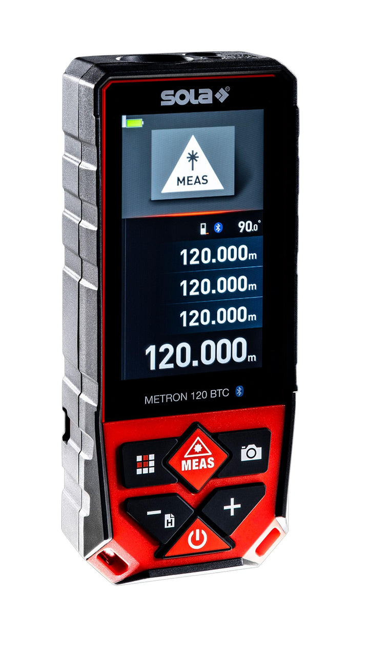 SOLA METRON BT - Laser Entfernungsmesser 30m, 60m, 80m, 120m – Distanzmesser Laser mit Bluetooth Dat