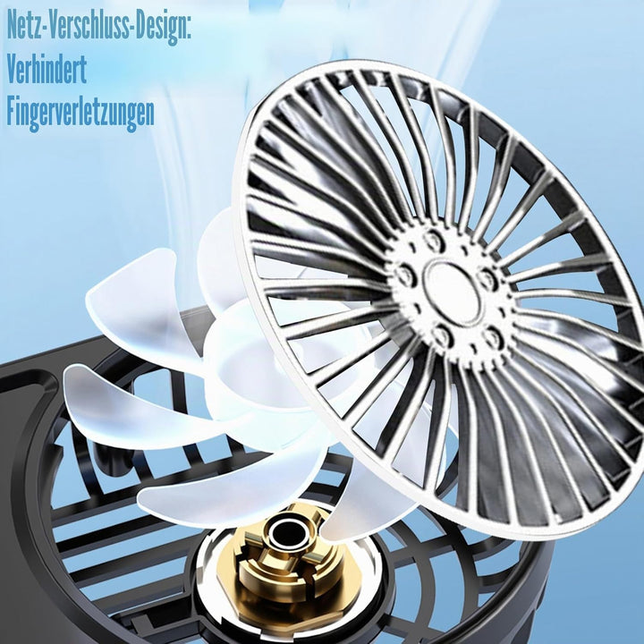 Auto Ventilator USB, Doppelköpfiger Ventilator Auto, Autoventilator mit 3 Geschwindigkeiten und Bunt