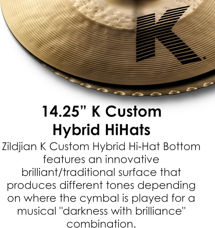 Zildjian K Custom Series - 14 1/4" Hybrid Hi-Hat Cymbals - Pair ,Multi Colour 14 Zoll, 14 Zoll