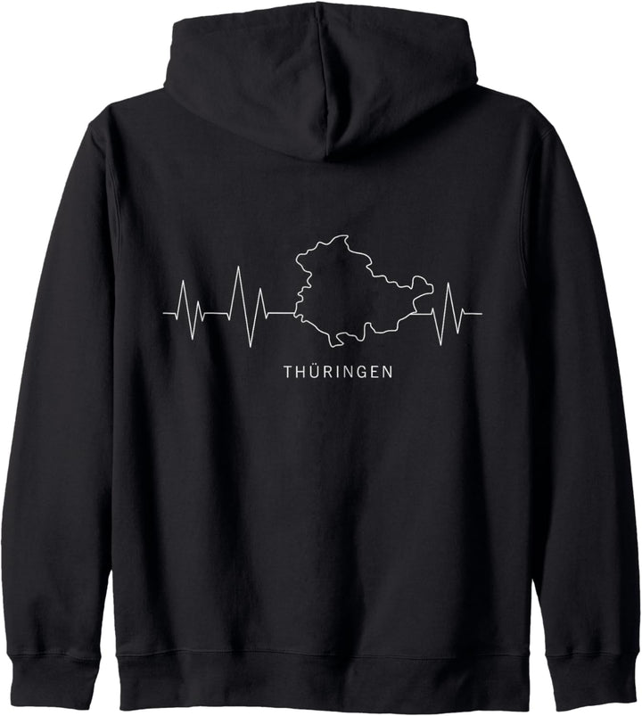 Thüringen Bundesland Heartbeat Herzschlag Kapuzenjacke
