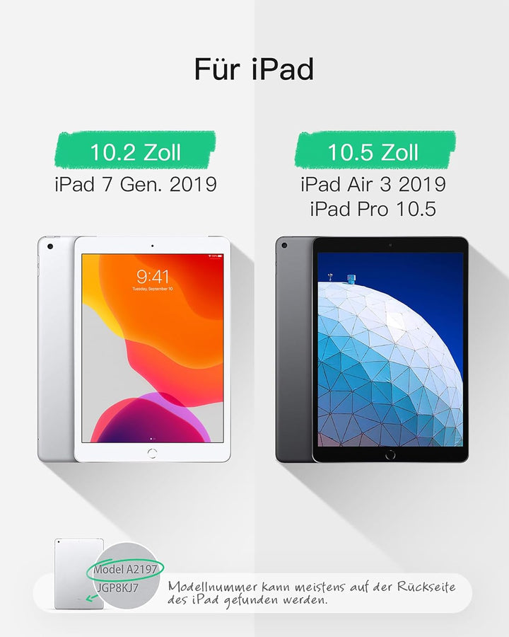 Inateck Ultraleichte Tastatur Hülle für iPad 2021(9th Gen)/iPad 2020(8th Gen)/iPad 2019(7th Gen) 10.
