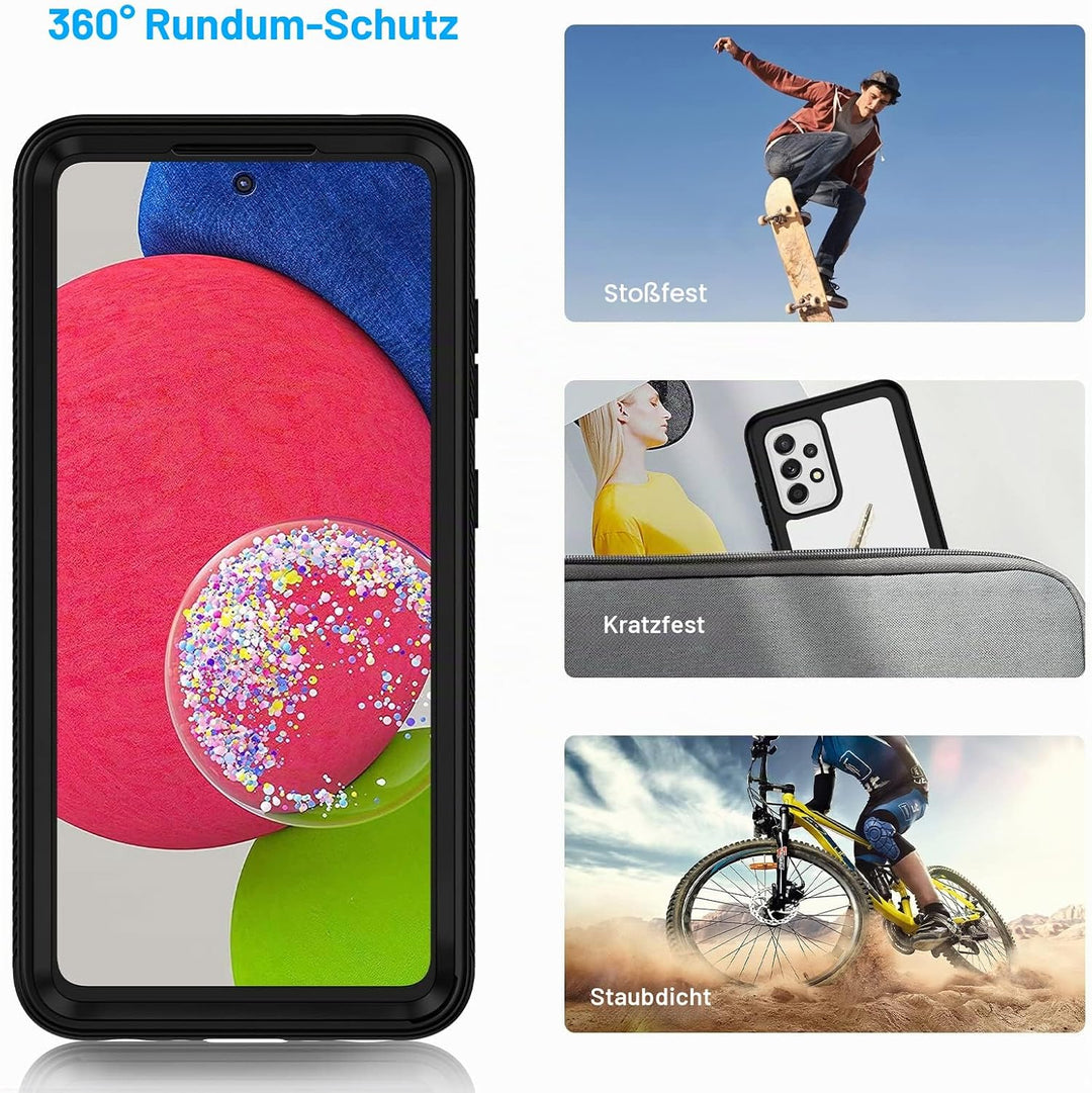 CENHUFO Hülle für Samsung Galaxy A52 5G/4G / A52s 5G, 360 Grad Schutzhülle mit Eingebautem Displaysc