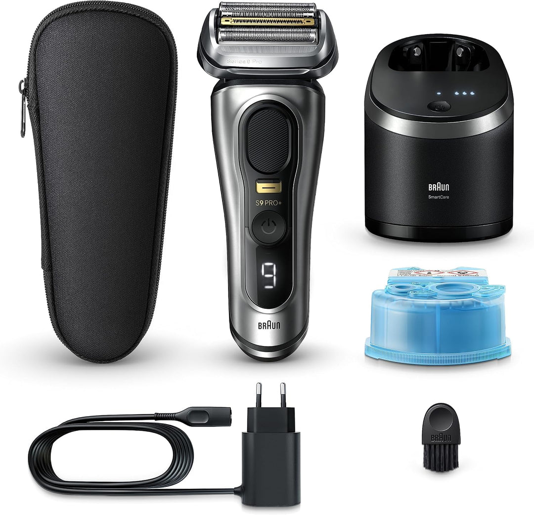 Bundle of Braun Series 9 Pro+ Rasierer Made in Germany, 9567cc, Silber + Braun Series XT3 Gesicht &amp;