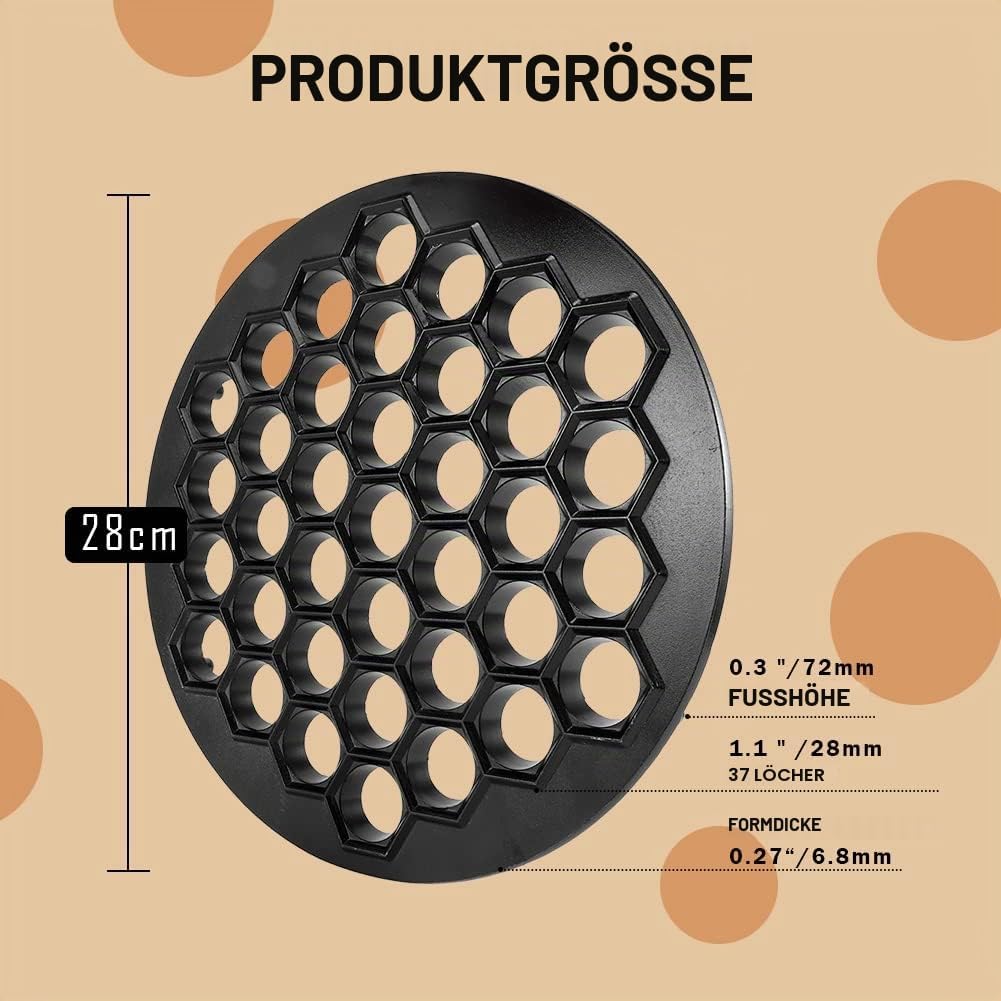 Alvinlite Russischer Ravioli-Macher, 37 Löcher, Teigtaschenform, Aluminium, Pelmeni-Metallhersteller