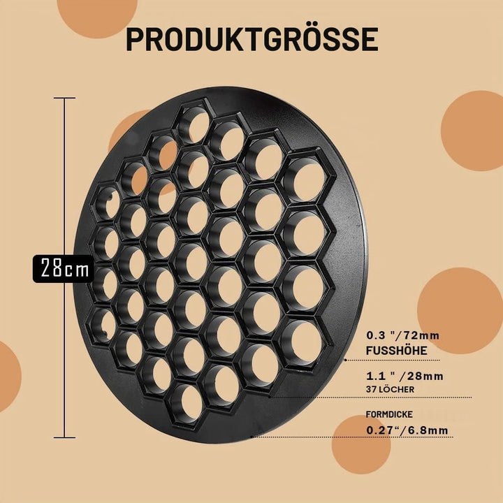 Alvinlite Russischer Ravioli-Macher, 37 Löcher, Teigtaschenform, Aluminium, Pelmeni-Metallhersteller