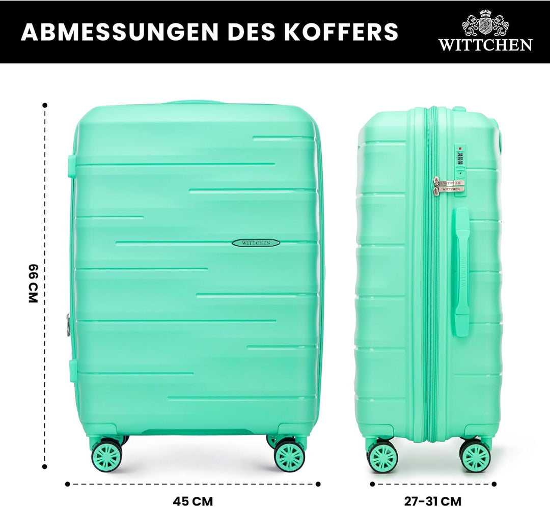 WITTCHEN ARCO Line | Mittelgrosser Koffer Reisetasche | Leichtes Gepäck Polypropylen TSA-Schloss Tel