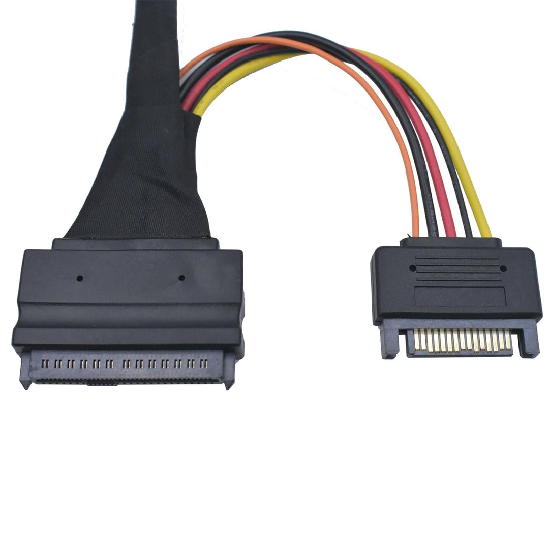 PCIe Gen5 M.2 to U.2 Adapter, M.2 to SFF-8639 U.2 NVMe SSD Kabel mit 15Pin SATA, 50cm
