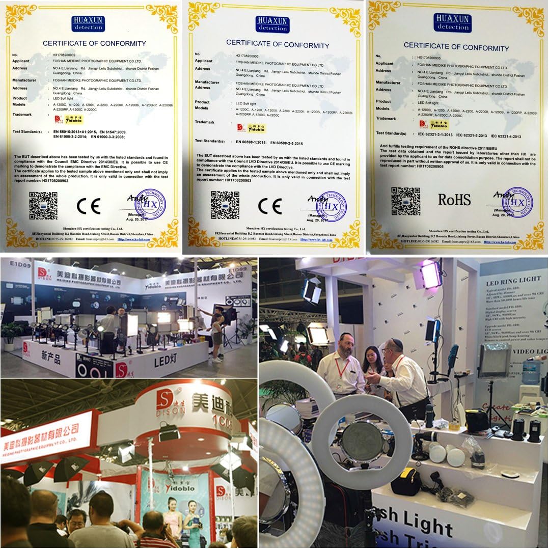 Yidoblo Bi Color LED Soft Video Light Panel 3200K-5500K Dimmable by DMX/Phone App/Remote Controller