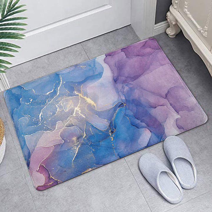 Britimes Badematte, Marmor-Textur, abstrakte Badezimmerteppiche, kein Seiden, bunt, moderne Kunst, w