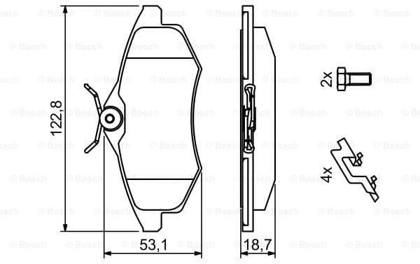 Bosch BP1309 Bremsbeläge - Vorderachse - ECE-R90 Zertifizierung - vier Bremsbeläge pro Set