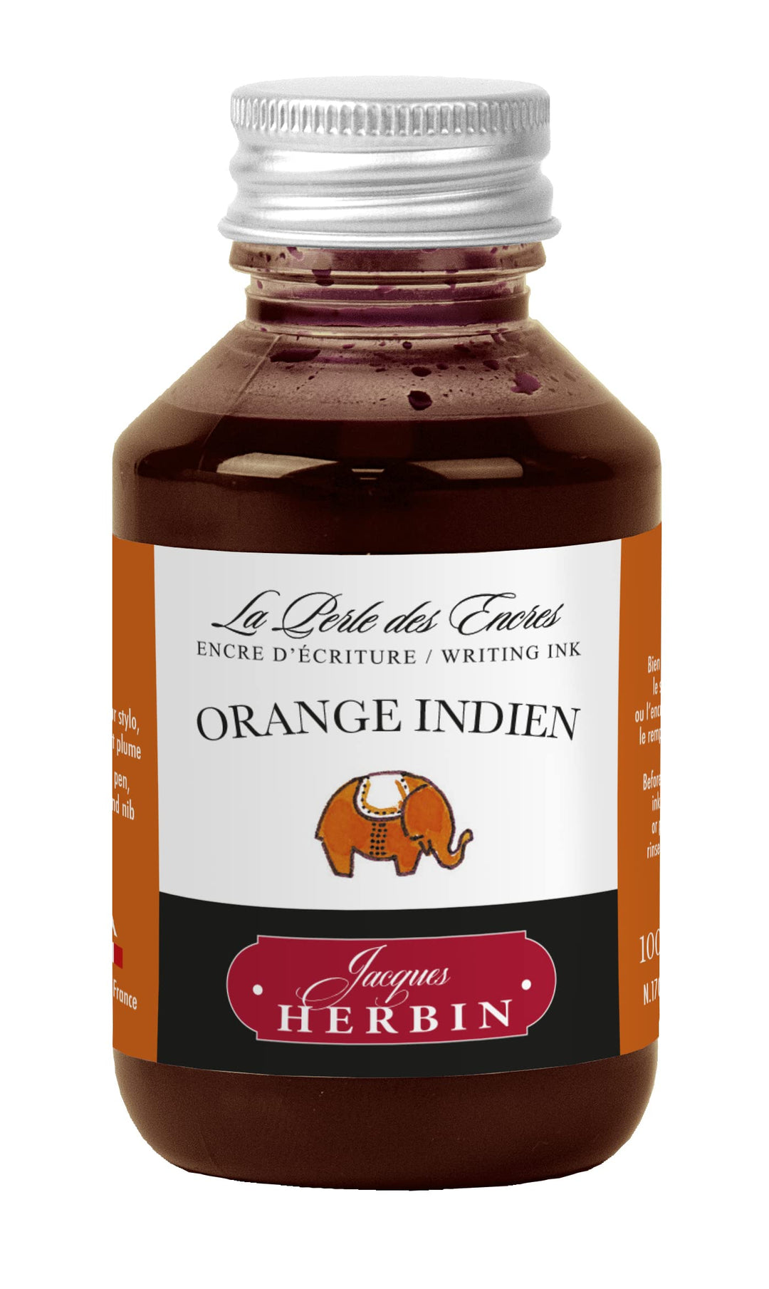J.Herbin 13036T Tinte für Füller, 30 ml, olivgrün Orange indien 100 ml, Orange indien 100 ml