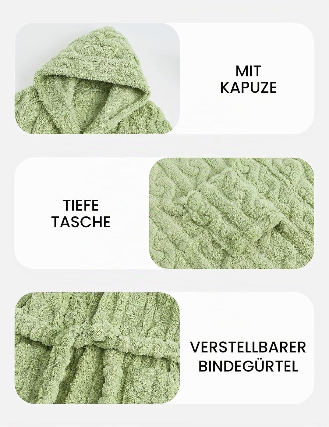 JiAmy Mädchen Bademantel Kapuzen Fleece Warmes Weiches Kinder Badekleid Fuzzy Frottee-Robe 4-14 Jahr