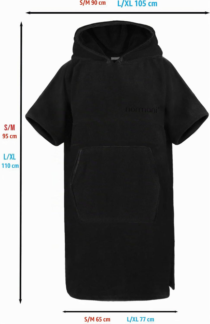 normani Baumwoll Surfer Poncho - Strandponcho - Handtuch-Poncho - Unisex Strand Umziehhilfe - geschl