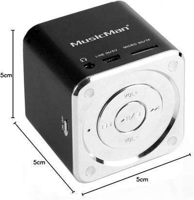 MusicMan TXX3527 Mini Soundstation (MP3 Player, Stereo Lautsprecher, Line In Funktion, SD/microSD Ka