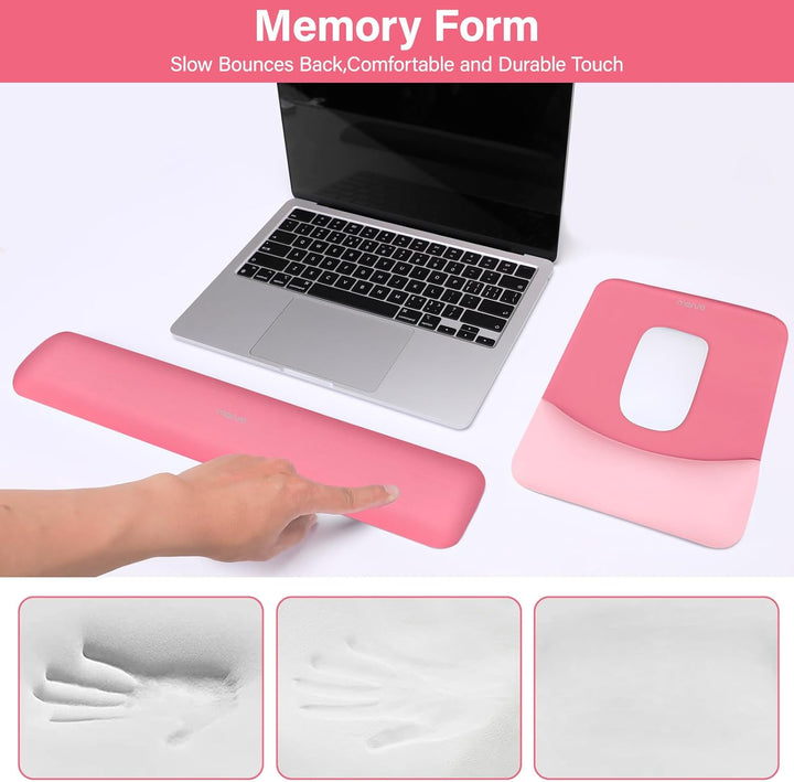 MOSISO Handballenauflage für Mauspad & Tastatur Set – Rechteckig Ergonomisches Mauspad & Handauflage