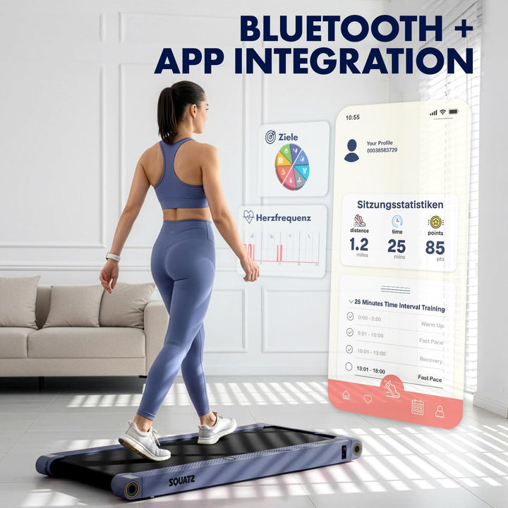 SQUATZ Walking Pad Laufband für Zuhause und Home Office, unter Schreibtisch geeignet, klappbar, Blau