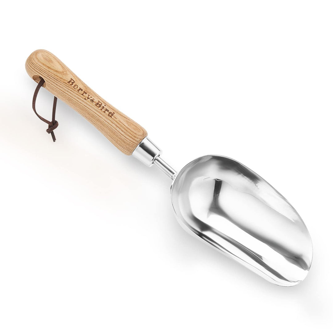 Garten Lose Erde Schaufel, Edelstahl Hand Schaufel Spaten mit Holzgriff Multi Funktion Gartenarbeit