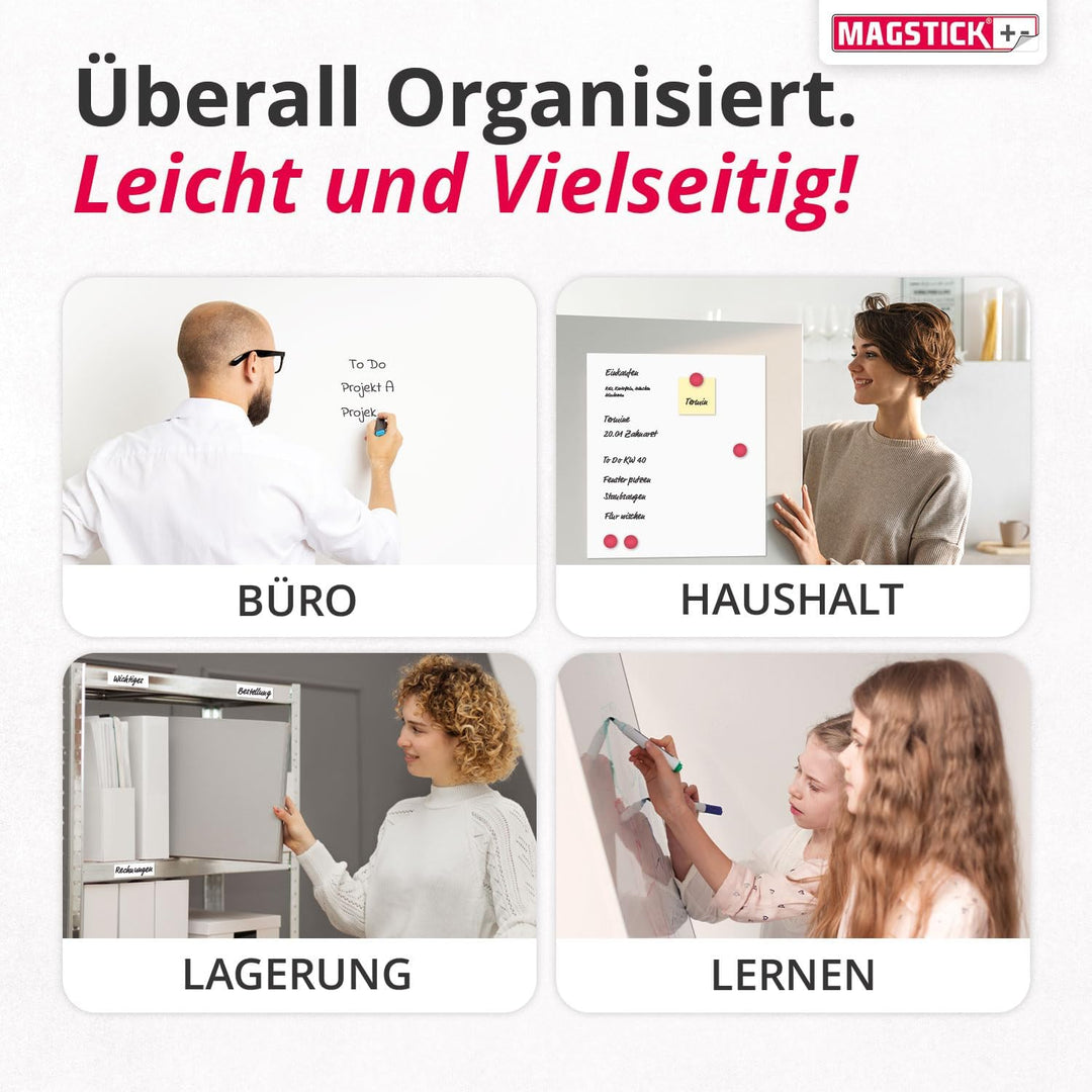 3er Set Ferrofolie Whiteboard-Folie selbstklebend I DIN A4 I flexibel beschreibbar abwischbar I Haft