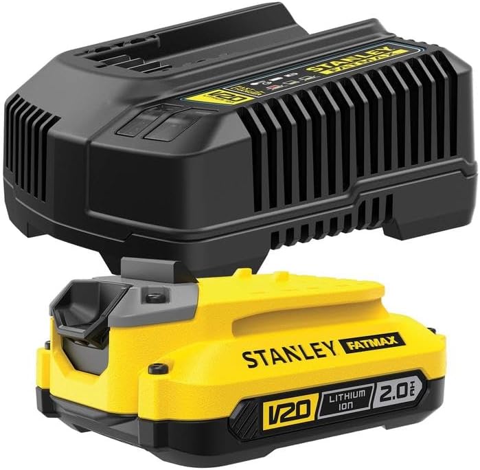 Stanley SFMCB121D1-QW Pack: Ladegerät 2 A Adapter Lithium Werkzeug FATMAX 1 Akku V20 Li-Ion 18 V 2 A