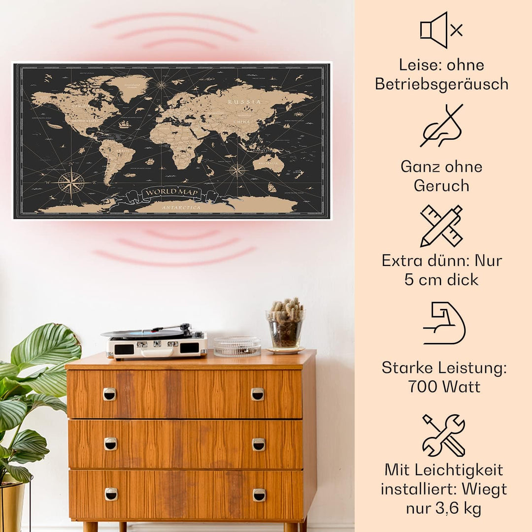 Klarstein Air Art Smart Infrarotheizung, Infrarot Heizung mit IoT/WiFi App-Steuerung, Erkennung Offe
