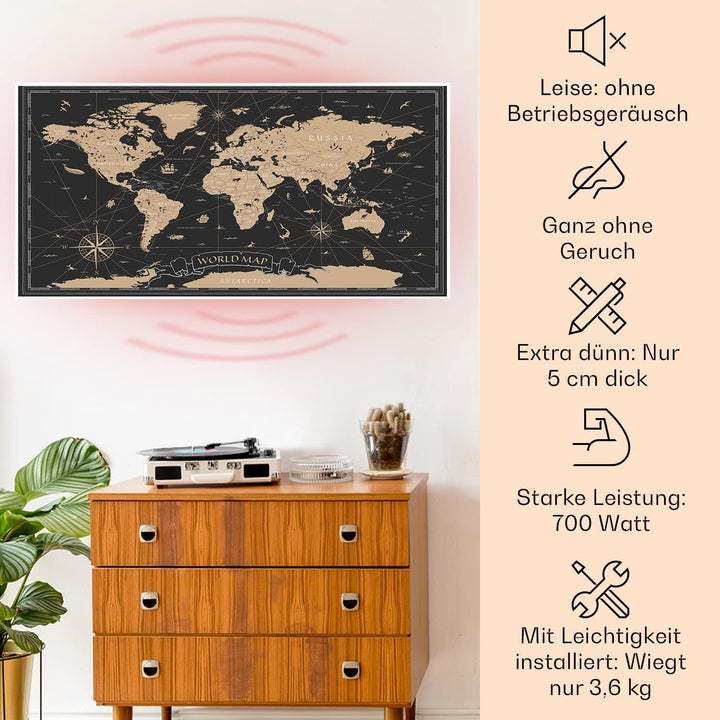 Klarstein Air Art Smart Infrarotheizung, Infrarot Heizung mit IoT/WiFi App-Steuerung, Erkennung Offe