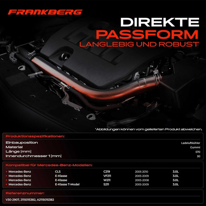 Ladeluftschlauch Turboschlauch für CLS C219 E-Klasse W211 + Pritsche/Fahrgestell VF211 T-Model S211