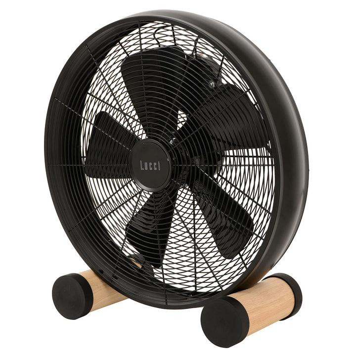 Lucci air Bodenventilator Breeze, mobiler Retro-Ventilator, kleiner Standlüfter mit 3 Geschwindigkei