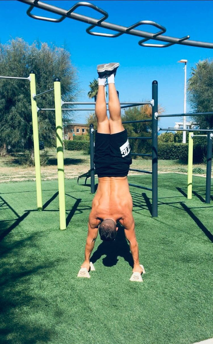 RS SPORT Calisthenics, Parallele aus Holz, niedrige Paralletten, Paralleline, Calisthenics, Push Up