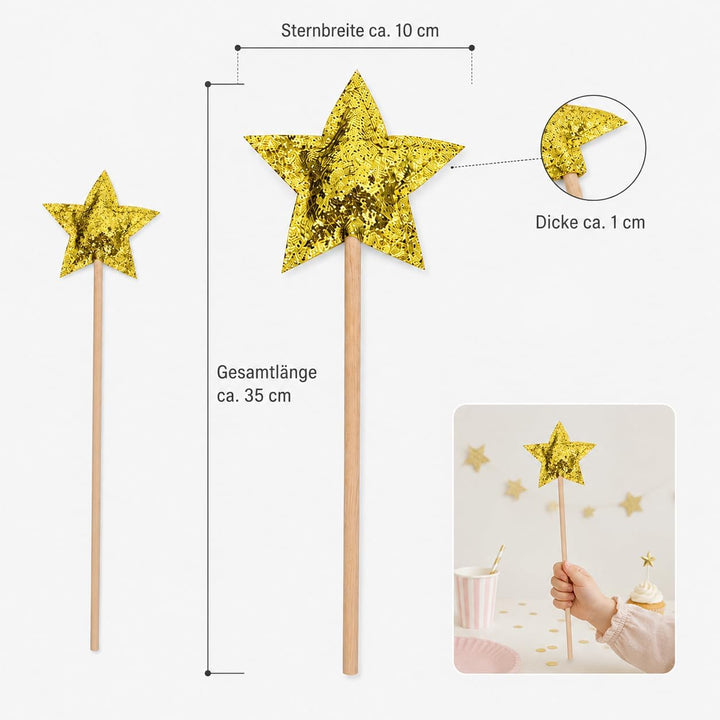 TOYANDONA Stern Zauberstab 2 Stücke Fee Zauberstab Angel Fairy Wands Sticks Princess Party Geburtsta