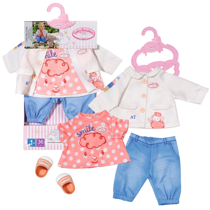Baby Annabell Little Spieloutfit mit Shirt, Hose, Jacke und Schuhen für 36 cm Puppen, 704127 Zapf Cr