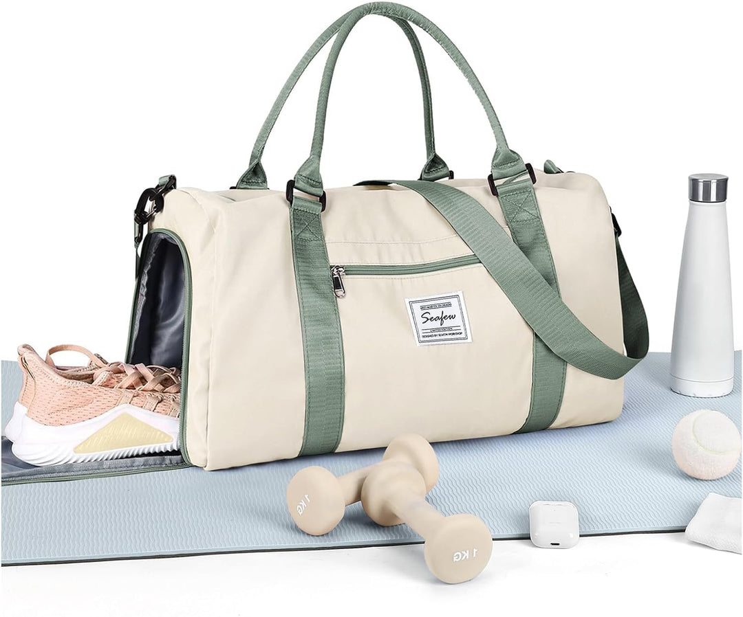 Sport Duffel Bag Damen,Sporttasche mit Nassfach&Schuhfach Reise Duffel Bags Übernachtungstasche Leic