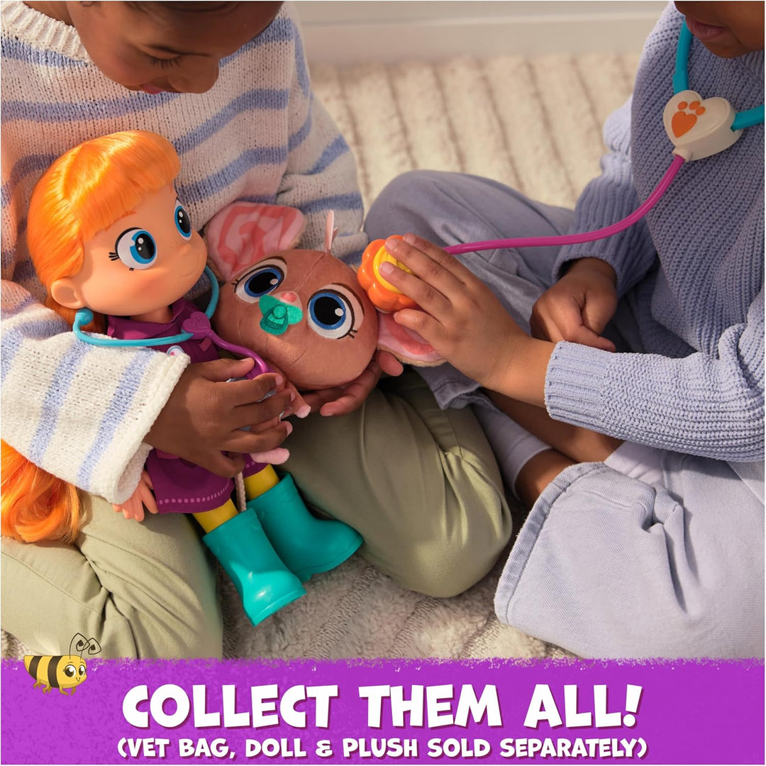 Vida The Vet, Tierarzttasche mit 5 Tierarzt Kit Zubehör, 1 Popcorn Plüschtier und Aufkleber, für Kos