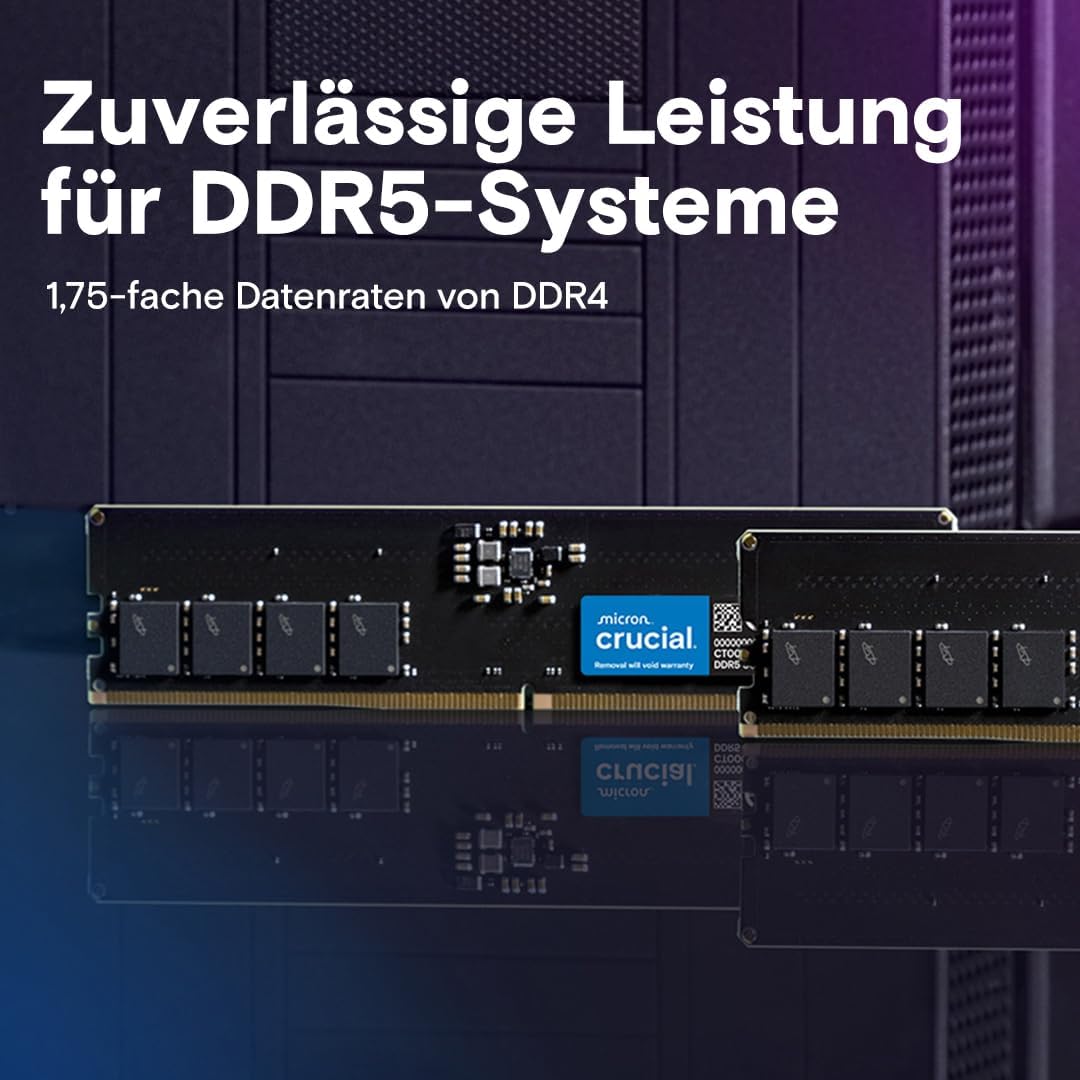 Crucial RAM 16GB Kit (2x8GB) DDR5 5600MHz (oder 5200MHz oder 4800MHz) Desktop Arbeitsspeicher CT2K8G