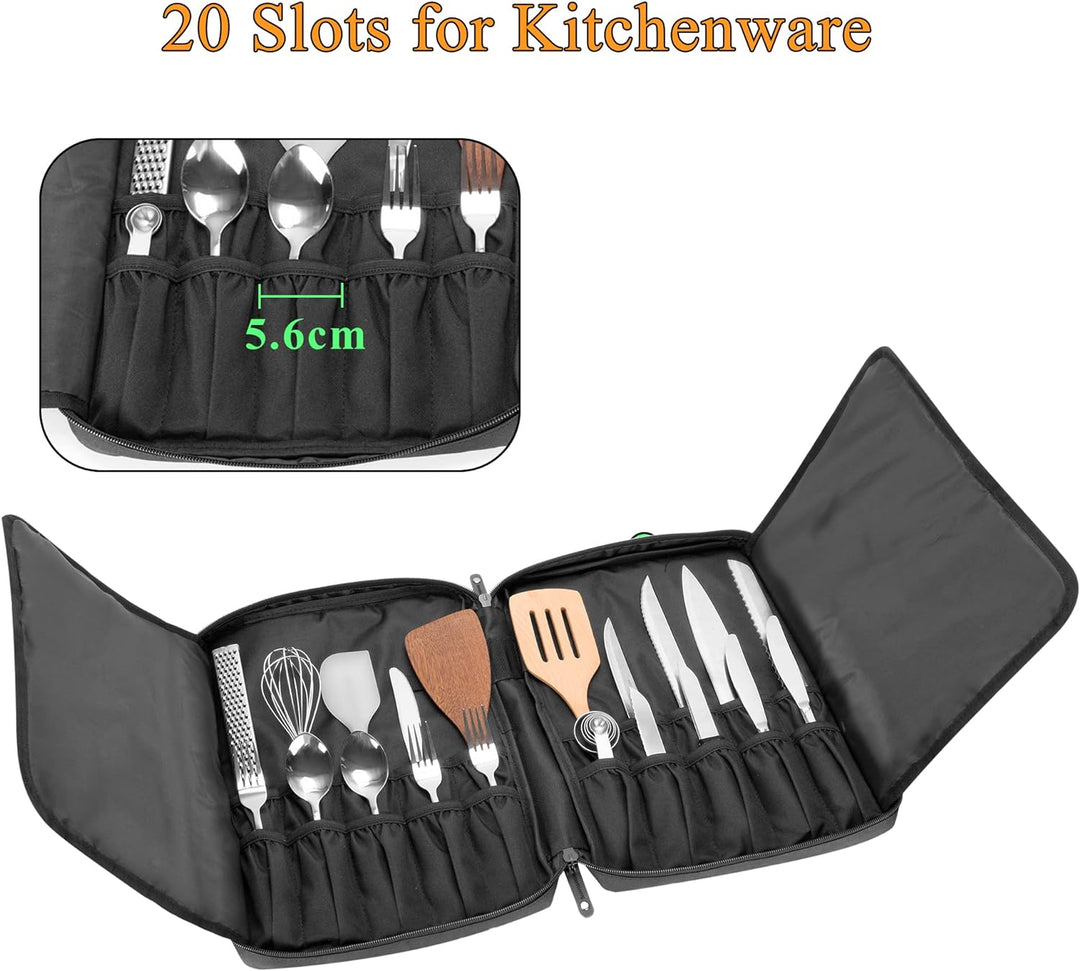 samdew Reise Koch Messer Tasche, Professioneller Messer Aufbewahrungs Tasche für Köche mit 20 Slots